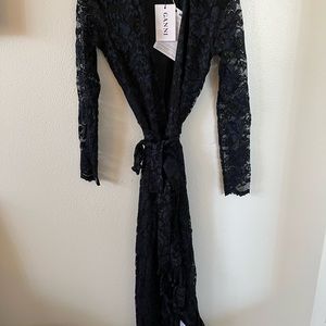 Ganni Flynn Black Lace Maxi Dress Size 36